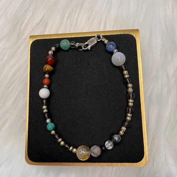 Multicolor Beaded Bracelet and Pendant Set - Picture 2 of 4